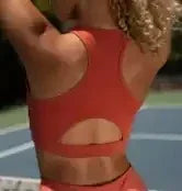 Over-Time Recycled Poly Sports Bra in Hotsauce by ALAMAE