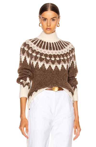 Patterned High Neck Sweater
