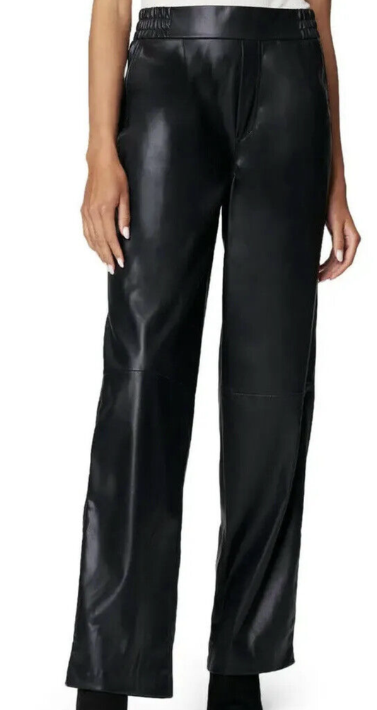 Women’s High Waist Straight Leg Faux Leather Pants