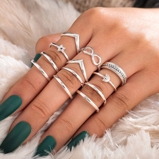 Silver stackable rings
